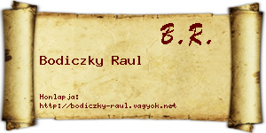 Bodiczky Raul névjegykártya